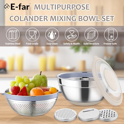Stainless Steel Colander Set with Mixing Bowl