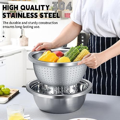 Stainless Steel Colander with Mixing Bowls
