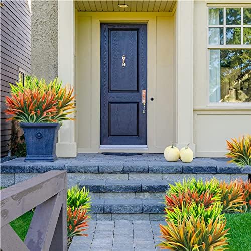 8 Pcs Fake Grass Outdoor Planters