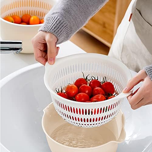 Sunkaioo 2 in 1 Kitchen Colander Set with Bowl Strainer