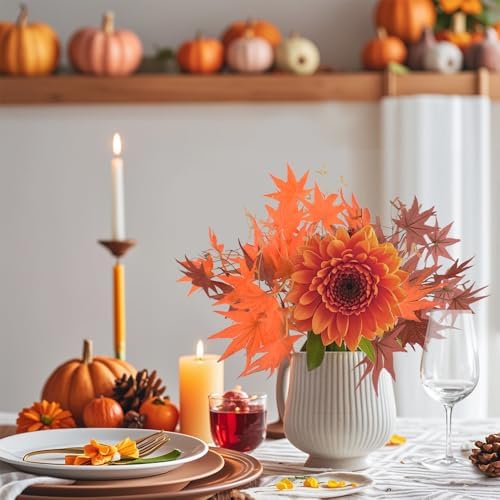 WHOA 20PCS MAPLE LEAVES DECORATION WITH STEM FOR HOME