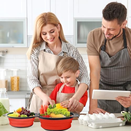 Fast-Draining Silicone Collapsible Colander Set
