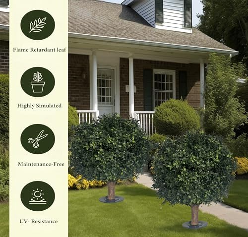 BLONYUVC 27 UV-Resistant Boxwood Bush with 8 Spike for Planting