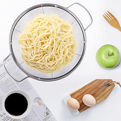 3 Pack Stainless Steel Colander Sieves 5-Quart 4-Quart and 3-Quart