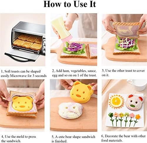 HAGBOU 5-Piece Sandwich Cutters for Kids