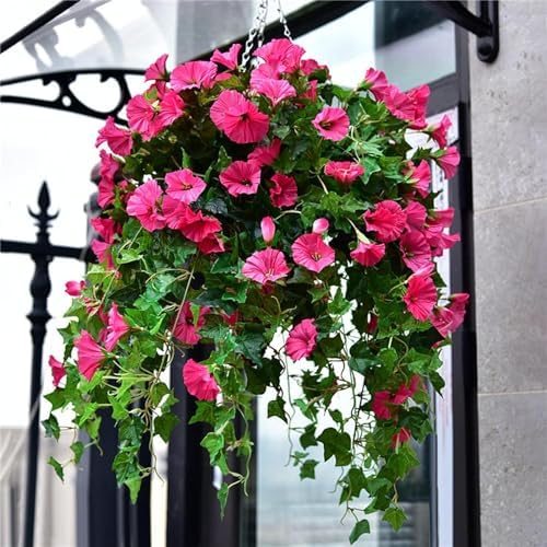 CrusJia Realistic Artificial Morning Glories Outdoor Hanging Plants
