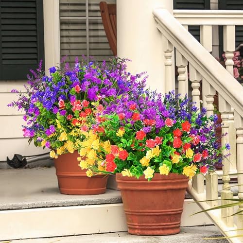 Vibrant 18-Bundle Artificial Flowers for Outdoor Use