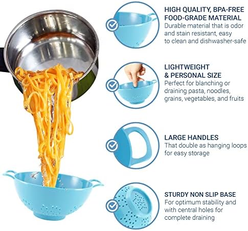 Meadow Lane 6-inch Colander BPA-Free Dishwasher Safe Light Blue