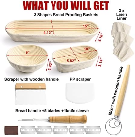 Banneton Proofing Basket Set for Professional Bakers