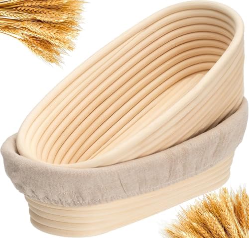 Effortless Sourdough Rise 2 Banneton Bread Proofing Baskets for Oval Loaves