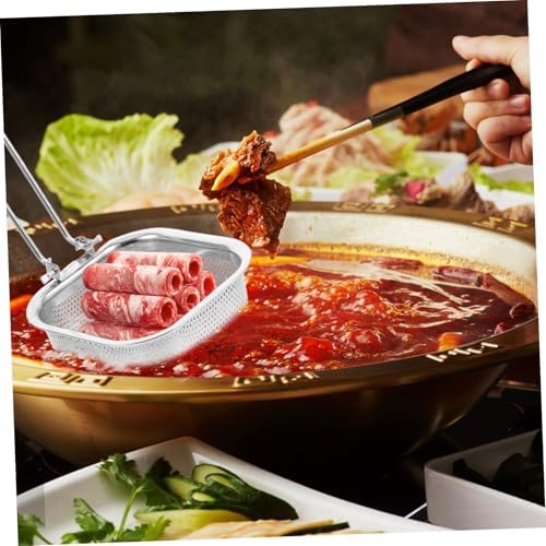 Stainless Steel Noodle Spoon Colander with Built-in Hook