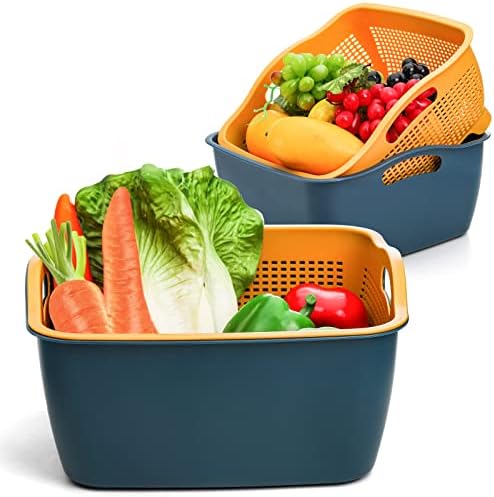 Jucoan 2-Pack Large Kitchen Strainer Colander Bowl Set
