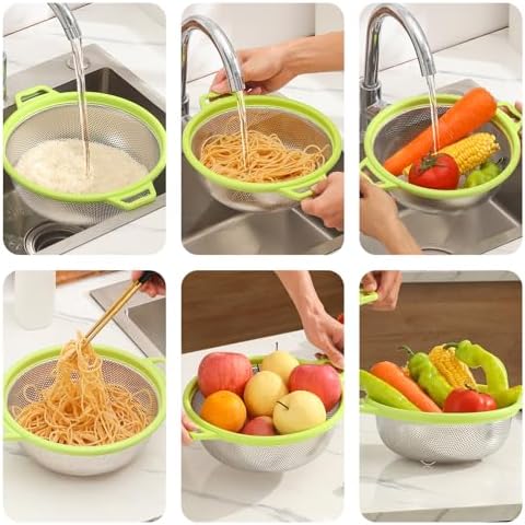 3QT Stainless Steel Colander Quick-Draining Dishwasher-Ready
