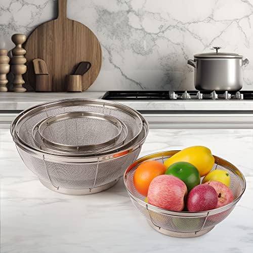 Sturdy 5-Pack Strainer Set for Kitchen Uses