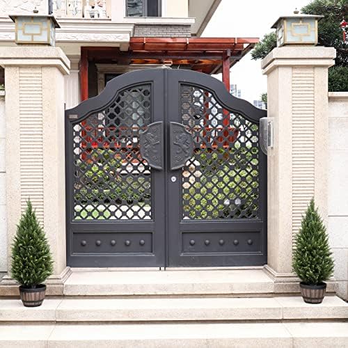 2 x 35 Artificial Cedar Outdoor Potted Shrubs Set