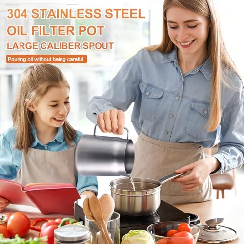 Stainless Steel Oil Strainer Pot for Cooking Camping