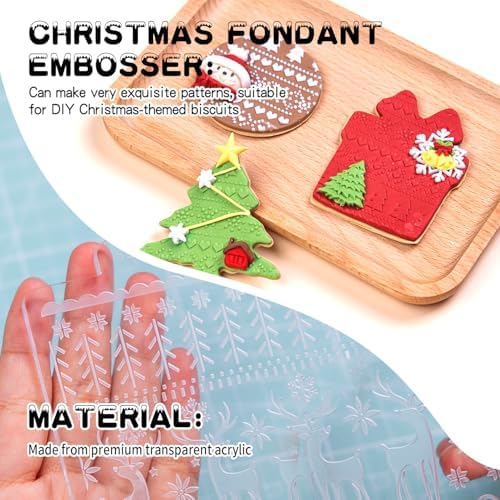 KALAIEN 3Pcs Christmas Cookie Mold Stamps
