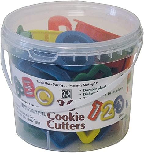 RM International Alphabet and Number 15 Cookie Cutters 36-Piece Bucket