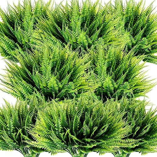 25-Pack Fake Boston Fern Artificial Plants for Outdoor Use
