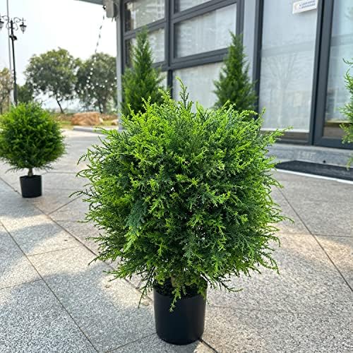 Perfect 2x Fake Cedar Topiary Bush for HomeGarden