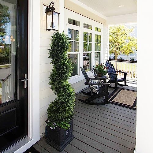 Stylish Spiral Boxwood Artificial Cedar Topiary