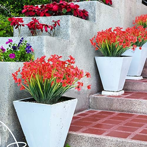 Elevate Your Porch Decor with Deep Red Faux Flowers