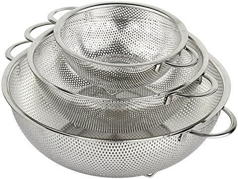 HLM 3-Piece Stainless Steel Colander Set