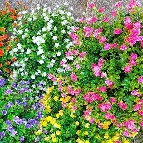 12-Bundle Realistic Artificial Flowers for Outdoor Use