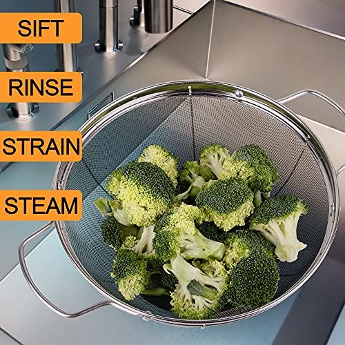 3 Pack Stainless Steel Colander Sieves 5-Quart 4-Quart and 3-Quart