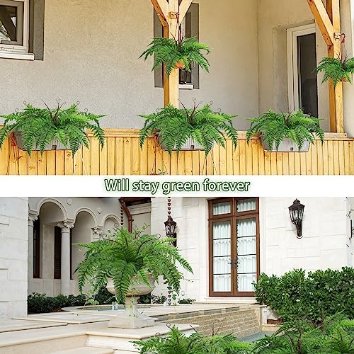 Vivid Fake Boston Fern Plants 2-Pack