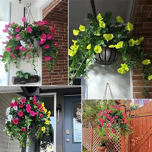 CrusJia Realistic Artificial Morning Glories Outdoor Hanging Plants