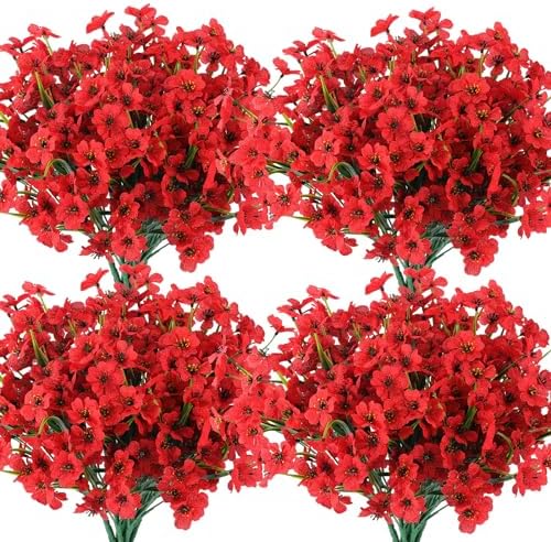 Hananona 14 Red Outdoor Artificial Flowers
