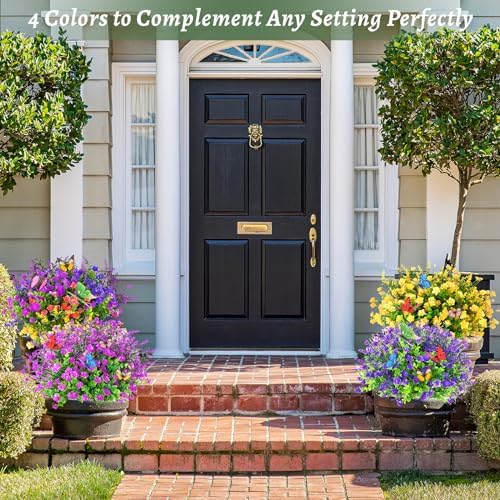 Vibrant 18-Bundle Artificial Flowers for Outdoor Use