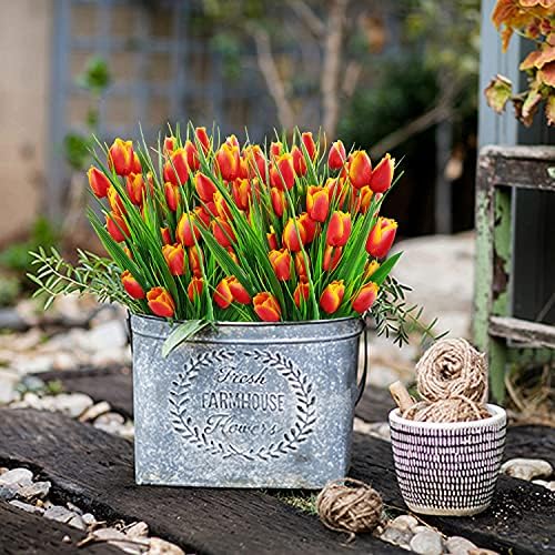 Realistic artificial outdoor tulips