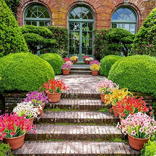 Elevate Your Porch Decor with Deep Red Faux Flowers