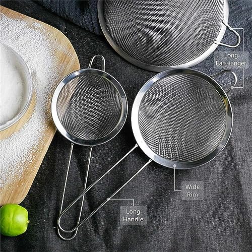 Eleen 3-Piece Stainless Steel Strainer Set for Kitchen