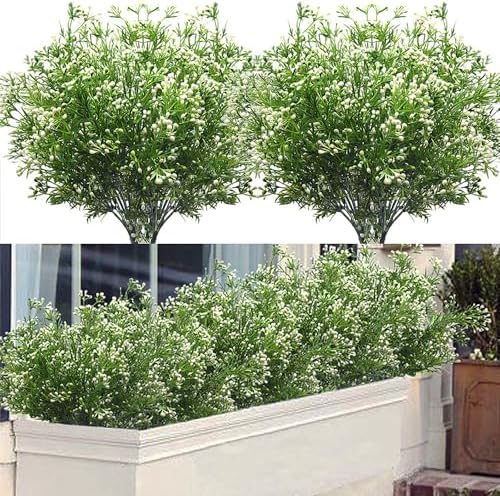 Outdoor Artificial Flowers in White 8 Piece