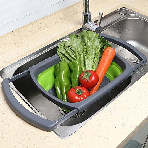QiMH 6 Quart Collapsible Colander with Extendable Handles