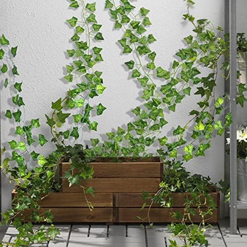 CQURE 24-Pack 168ft Artificial Ivy Fake Vines