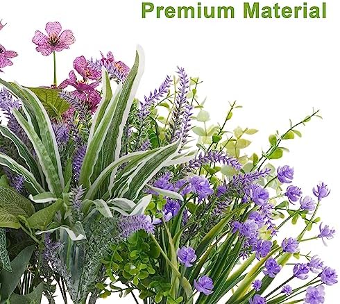 Vibrant 19 Bunches Fake Plants Outdoor
