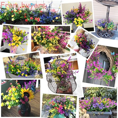Vibrant 18-Bundle Artificial Flowers for Outdoor Use