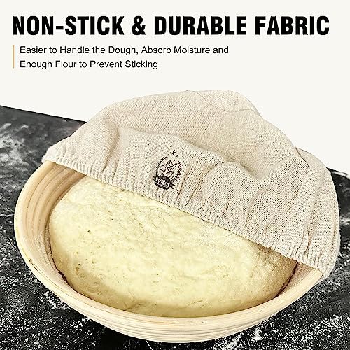 Walfos 6-Piece 10 Round Bakeware Proofing Basket Liner Soft Durable