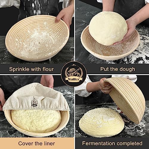 Walfos 6-Piece 10 Round Bakeware Proofing Basket Liner Soft Durable