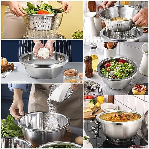 Stainless Steel Colander with Mixing Bowls