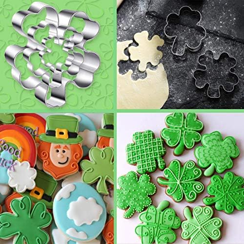 Fostudork Shamrock Cookie Cutters Set 6 Pieces