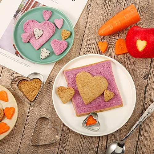 Patelai 5PCS Heart Shape Cookie Cutter Set Stainless Steel