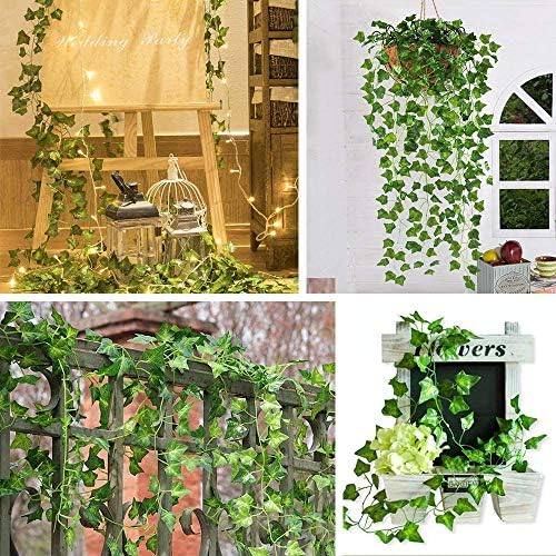 CQURE 24-Pack 168ft Artificial Ivy Fake Vines