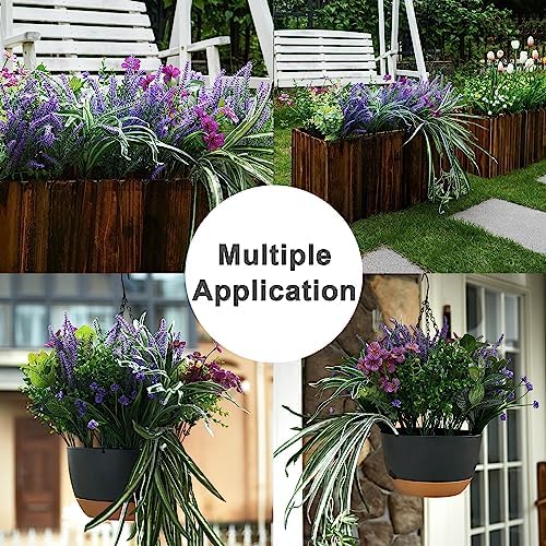 Vibrant 19 Bunches Fake Plants Outdoor
