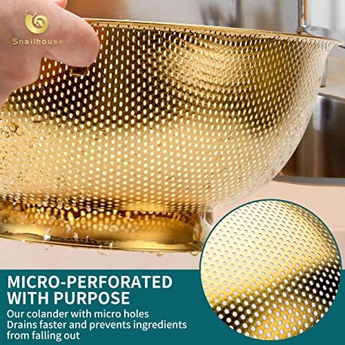 Sturdy 3 Quart Stainless Steel Colander with Handles