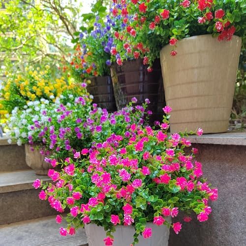 12-Bundle Realistic Artificial Flowers for Outdoor Use